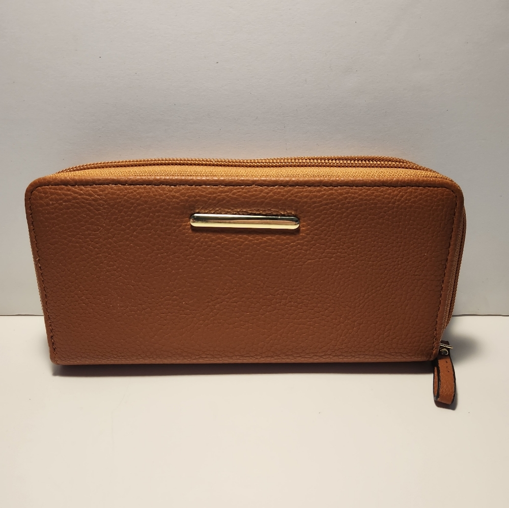 Brown Unbranded Zip Around Wallet Purse Card Holder Phone Holder Women's